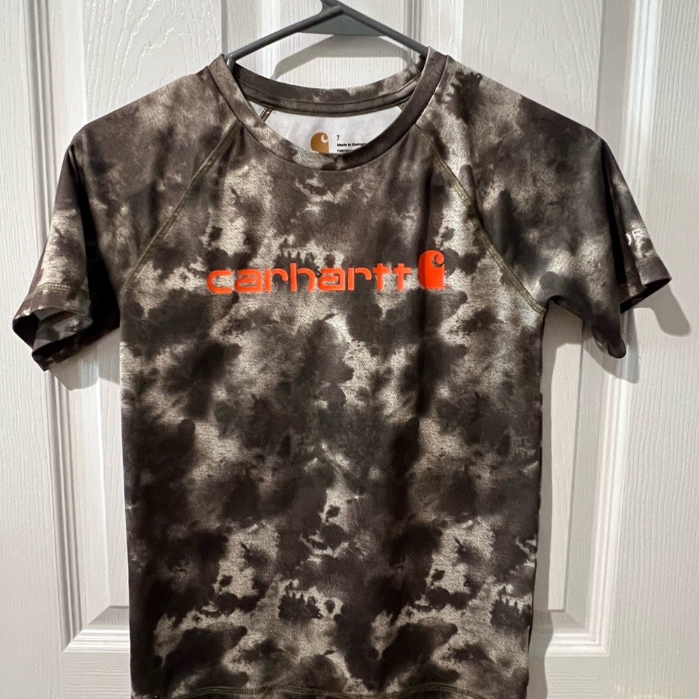 Carhartt Brown and Orange Short Sleeve Tee